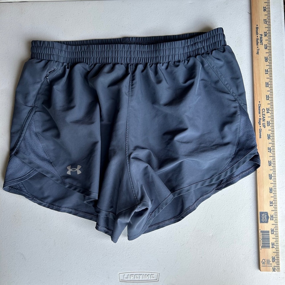 Under Armour Running Shorts Gray Mesh Athletic Gym Workout Women Size L